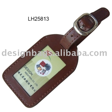 leather baggage tag