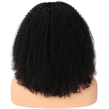 The headband wig is suitable for women's African curly real hair wig without glue and without front lace wig natural color