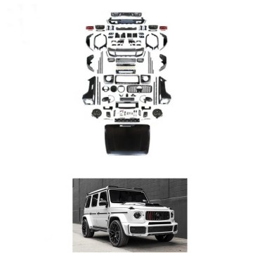PP Υλικό Υλικό ευρεία κιτ σώματος για Mercedes-Benz G-Class W463 G63 G65 έως W464-Ραμπού μπροστινό πίσω προφυλακτήρα με μάσκα, κουκούλα, λάμπα