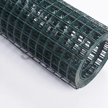High-Quality 6 Gauge Green 24'' x 50' 1inch PVC Plastic Coated Welded Wire Mesh Roll - Factory Direct