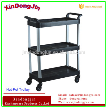 HP-5 3-layers plastic hot-pot cart/muti-purpose pp trolley/utility hotel cart HP-5