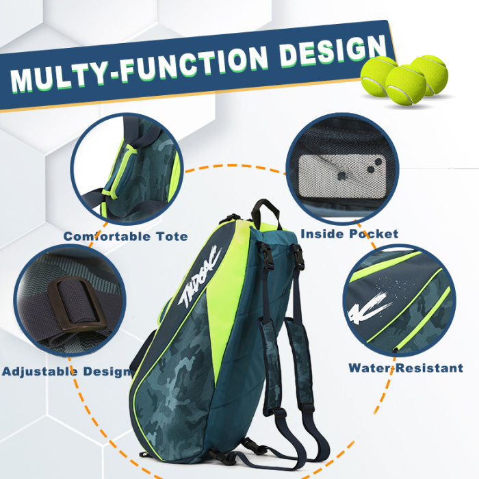 Bolsa de tênis durável com vários compartimentos