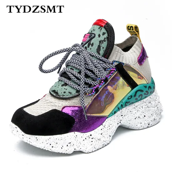 TYDZSMT 2021 New Sneakers Women 35-42 Platform White Sneakers Horsehair Shoes Casual Flats Breathable Soft Woman Chunky Shoes