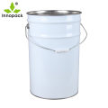 6 galon ember timah logam besar dengan tutupnya