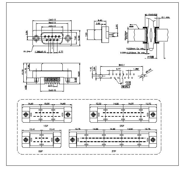 DG01-FXXXXX D-SUB PRESS FIT TYPE FEMALE CONNECTOR 