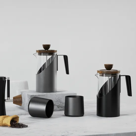 DHPO Eco-Friendly Portable Double Wall Safety Glass Coffee Tea Maker French Press