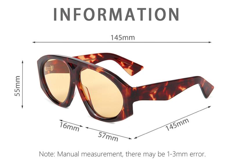 2026 New Thick Acetate Aviator Sunglasses ME2009 Size
