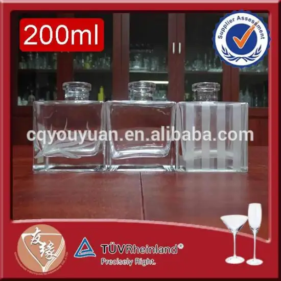 China tailor-made reed diffuser cheap french square 200ml cosmetic glass bottle
