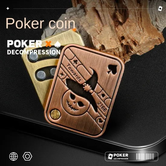 Decompression Poker Push Card, Small Toy, Fidget Spinner, Anti-Stress Metal Finger Slider, Perfect for Autism