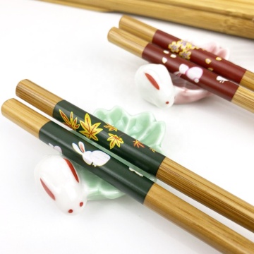 Ceramic Colorful Rabbit Chopsticks Holder