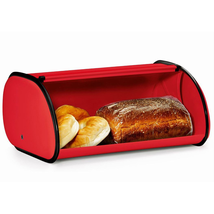 red coating bread box