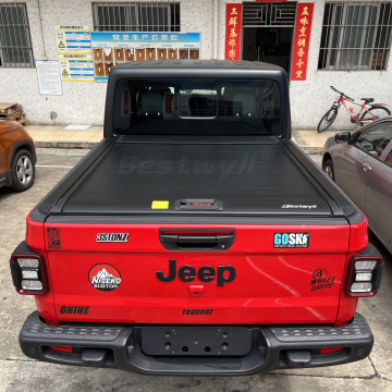 Full Size Key Lock Hard Roll Back Pickup Truck Bed Roller Lid Manual Retractable Tonneau Cover for Jeep Gladiator