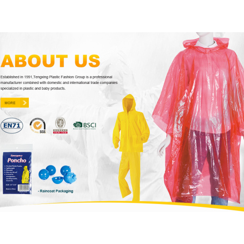 Colorful LDPE Adult Rain Ponchos