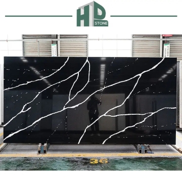 Calacatta Black Quartz Stone Talles pour les planchers, les murs, les carreaux et les comptoirs