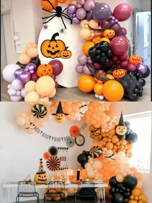Halloween themed decorative balloons