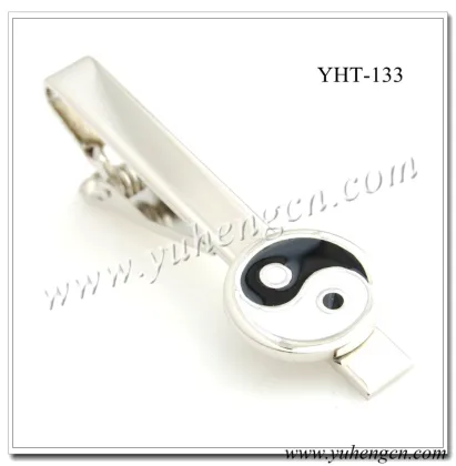 YHT-133 Novelty Black and White Taiji Chinese Tie Clips