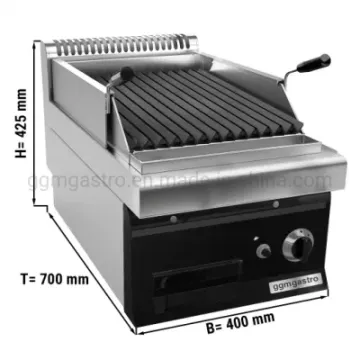 Commercial Restaurant Equipment Heavy Duty Lava Rock Gas Gas Barbecue Grill BBQ Grill Stainless Steel Rock Grill for Sale