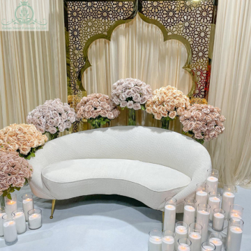 Good Quality White Wedding Sofa with Long Backrest Fabric for Living Room Furniture