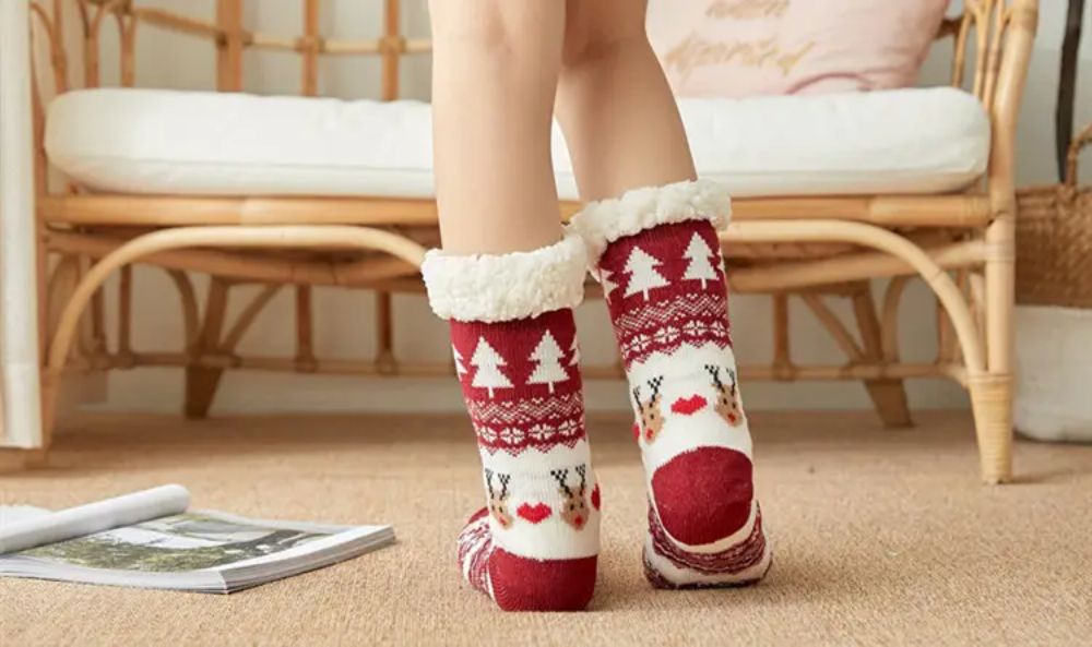 Ladies Christmas Sherpa Socks