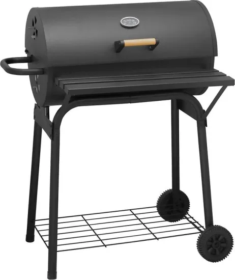 Outdoor Trolley Barrel Barbeque Big Machine Charcoal Smoker BBQ Grill for Backyard Party