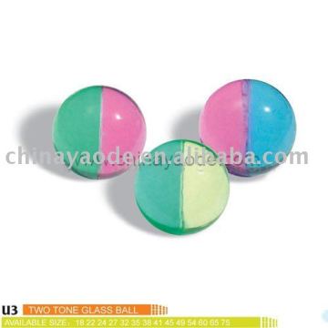 two tone glass bouncing ball