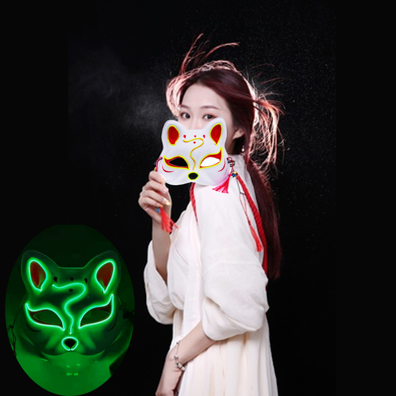Japanese Fox LED Light Up Mask Cosplay Prop