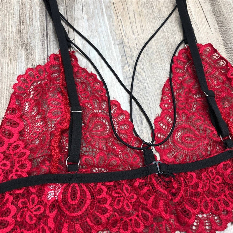 2Pcs Set Sexy Lingerie Open Bra Babydoll Lace Deep V Hot Erotic Baby Doll Women Sex Shop Porno Underwear Sexy Costumes Lenceria
