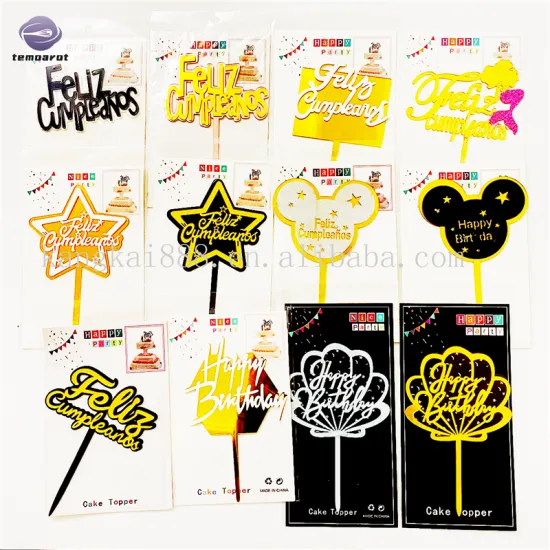 Wholesale Laser Cut Acrylic Cake Toppers Machine - Happy Birthday & Feliz Cumpleanos Decorations