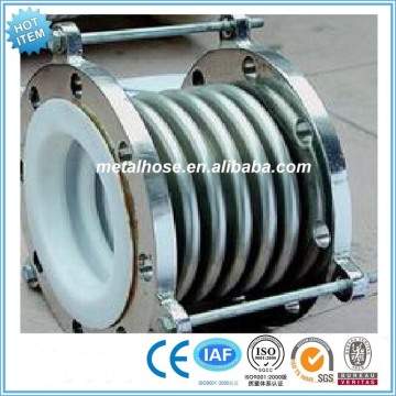 Teflon corrugated expansion joint/PTFE stainless steel compensator with flange/metal bellows compensator