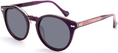 C3 Acetate Sunglasses Dark Purple、Transparent