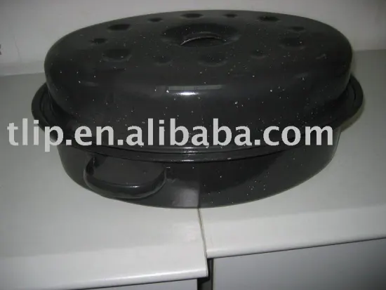 ENAMELLED OVAL TURKEY ROASTER