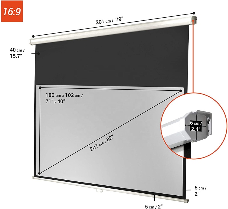 180X102cm ceiling hanging motorized projection screens