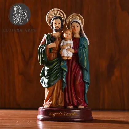 5-inch Holy Family Statue: Resin Jesus Sculpture, Decoration, Holy Family Figurine of Jesus, Mary, and Joseph - Perfect Religious Gift