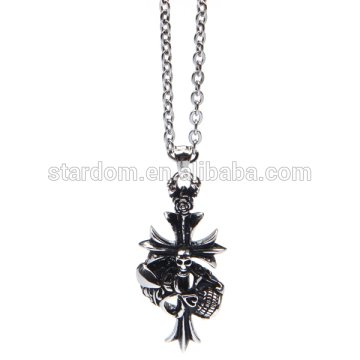 Cool Style! Stainless steel skull pendant cheap mens necklace