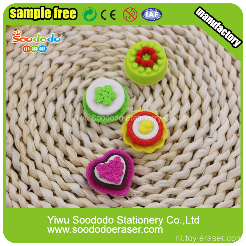 Yellow Cake Shaped Potlood Topper Eraser