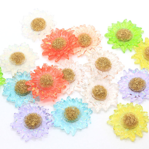 New Popular 32MM Large Resin Clear  Daisy Flower Resin Flatback Cabochons DIY Handmade Flowers Sun Flower Earrings Ring Jewelry