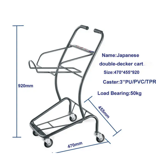 High Capacity Steel Hand Trolley with Double Layers