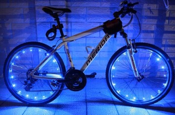 2014 Newest Bicycle String Light Bike Wheel Light 2meter with 18 LEDs with 3AA Batteries