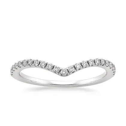 Lab Diamond Curved Bridal Ring Set - FLORAL JEWELRY