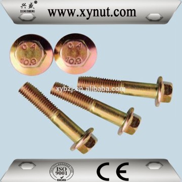 Hex flange bolt din6921 high strength yellow white zinc