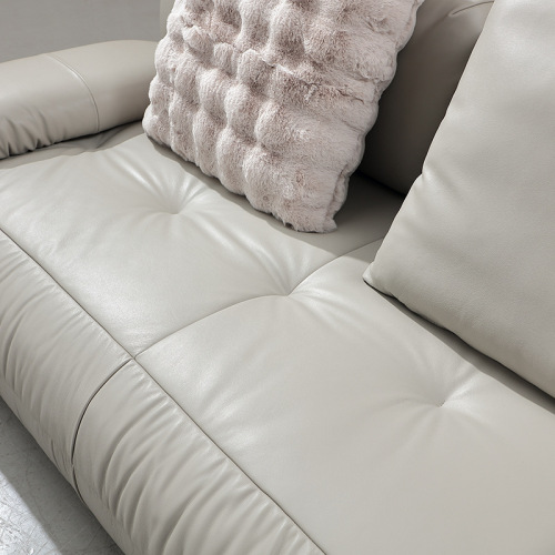 Sofa Kulit Kelabu Minimalis