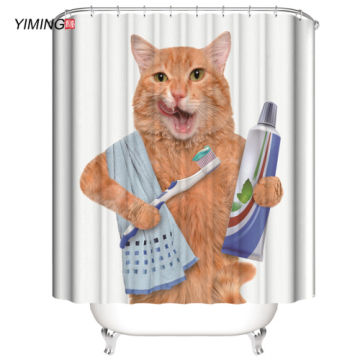 180x200cm bathroom curtain various cute cat printing shower curtain home decoration bathroom with hook Bath curtain