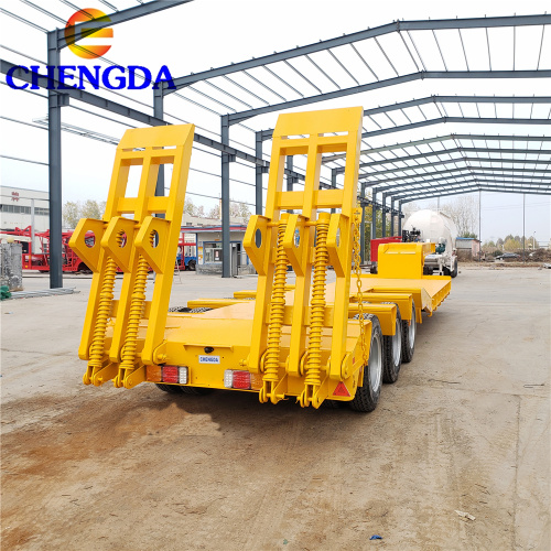 3Axles Lowbed Trailer for Equipment Transport