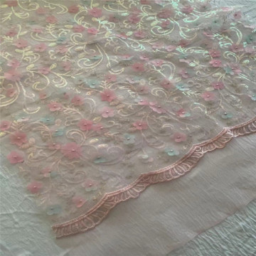 Voile Cotton Lace Embroidery Fabric Design