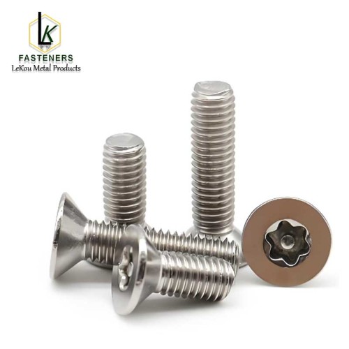 Плоскія шрубы з патаемнай галоўкай з нержавеючай сталі, устойлівыя да ўмяшання