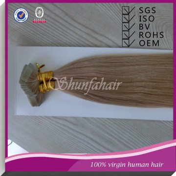 straight tape human hair extension,100% human hair extension, light color 16 tap extensions