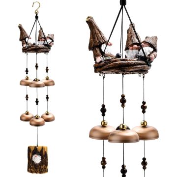 Gnome Wind Chimes com 6 sinos maiores