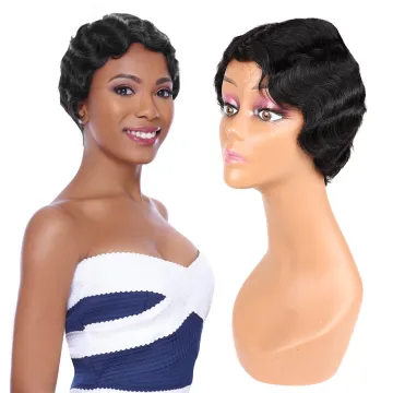 Short Lace Human Hair Wigs For Women Brazilian Finger Wave Wig Remy Human Hair Pixie Cut Lace Wigs