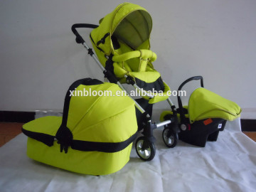 2015 baby prams 3 in 1 with 5 point safety belt, 3 posistion seat with 2 safety lock pass en1888,