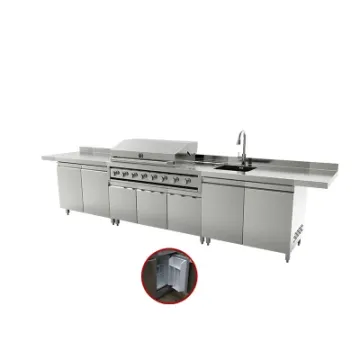 Backyard BBQ Kitchen Grills Fridge Set Outdoor Island Cabinet on Sale